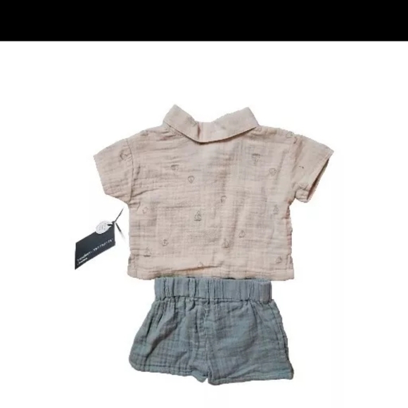 Modern Moments by Gerber Baby Boy Short Set 100% Cotton Outfit Sz 0-3 Months - Picture 2 of 7